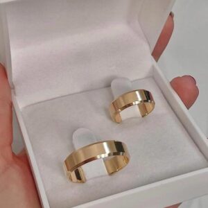 alianças em ouro 18k modelo presença chanfrada