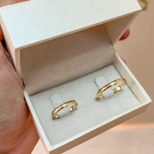 alianças em ouro 18k modelo delicadeza reta