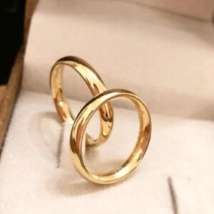 alianças em ouro 18k modelo clássica premium