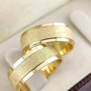 alianças em ouro 18k modelo elegância texturizada