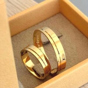 alianças em ouro 18k modelo elegância filetada