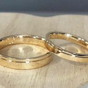 alianças em ouro 18k modelo versatilidade com filete