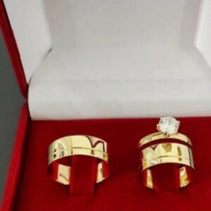 alianças em ouro 18k modelo simetria filetada