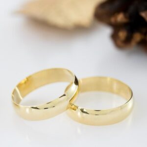 alianças em ouro 18k modelo tradicional clássica