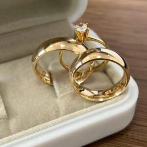 alianças em ouro 18k modelo abaulada robusta e anatômica