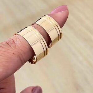 alianças em ouro 18k modelo presença filetada premium