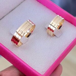 alianças em ouro 18k modelo geometria filetada